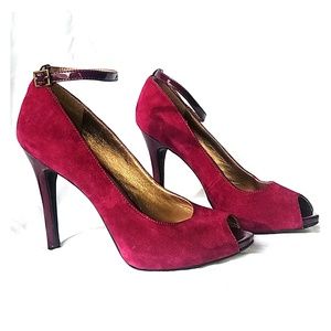 BCBGeneration ankle strap heel peep toe